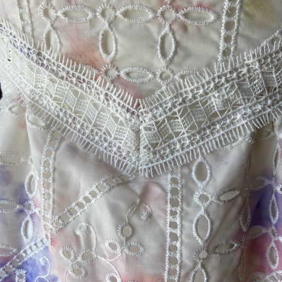 Gianni Bini Delaney Embroidered Eyelet Halter Neck Tie Dye Maxi Dress - Picture 8 of 9